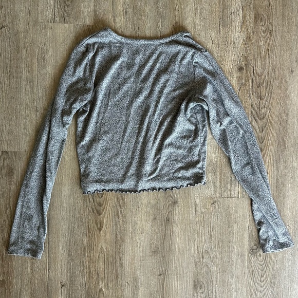 American Eagle Soft & Sexy Long Sleeve Button Sweater Top - Picture 2 of 3